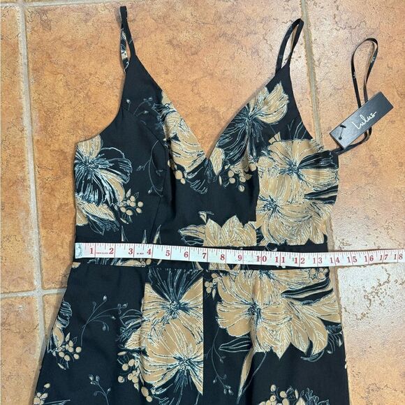 NWT Lulu Darling Daylily Black Floral Print High-Low Maxi Dress size S - Picture 14 of 15